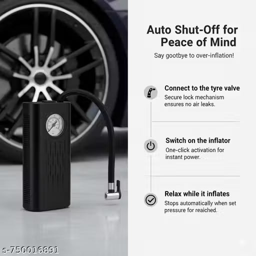 Portable 150PSI Tire Inflator for Cars & Bikes – Wireless Digital Air Compressor