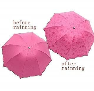 Magic Windproof & Rainproof Travel Umbrella with UV Protection – Color Changing Floral Pattern