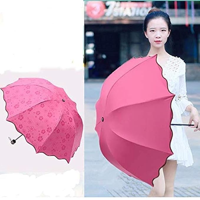 Magic Windproof & Rainproof Travel Umbrella with UV Protection – Color Changing Floral Pattern