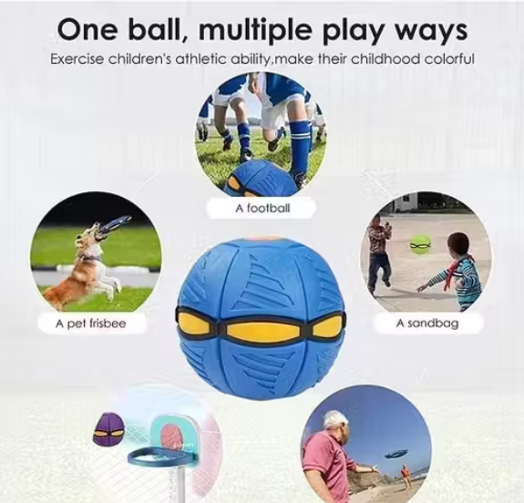 Magic UFO Transforming Disc Ball – Interactive LED Frisbee & Chase Toy for Kids & Pets