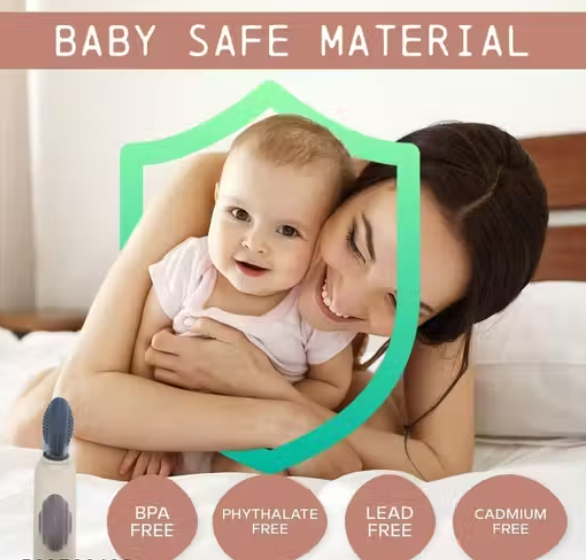 2-in-1 Baby Teething Toy (Silicone & Neem Wood) – Made in India Infant Teether
